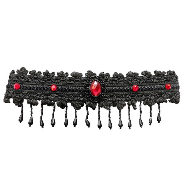 Goottilainen Choker Musta/Punainen