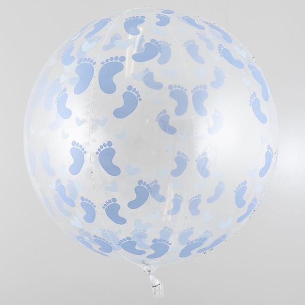 Pyöreä Folioilmapallo Sininen Jalanjälki