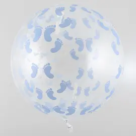 Pyöreä Folioilmapallo Sininen Jalanjälki