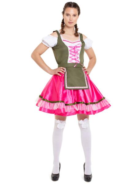 Oktoberfest Dirndl Mekko Vaaleanpunainen Deluxe