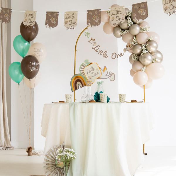 Pahvilautaset Kukkiva Beige 8 kpl