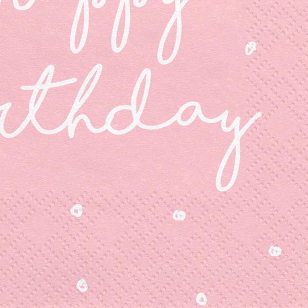 Vaaleanpunaiset Happy Birthday Lautasliinat Valkoisilla Pisteillä