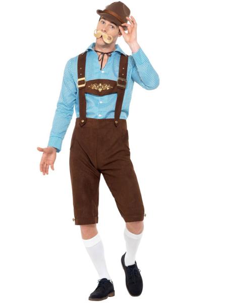 Oktoberfest Lederhosen Asu Sininen ja Ruskea