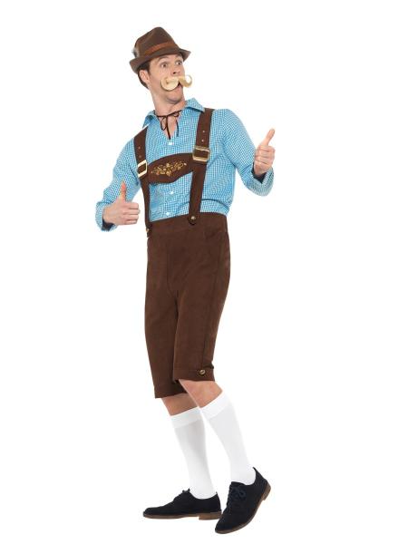 Oktoberfest Lederhosen Asu Sininen ja Ruskea