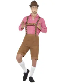 Oktoberfest Lederhosen Asu Vaaleanruskea X-Large