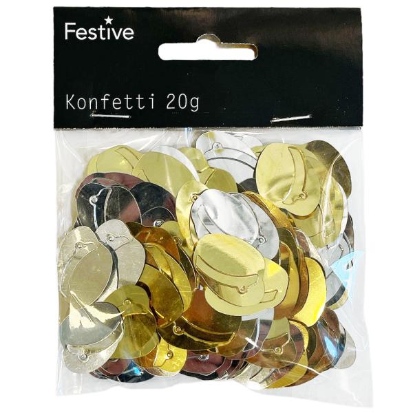Pöytäkonfetti Ylioppilaslakit Metallic Kulta & Hopea