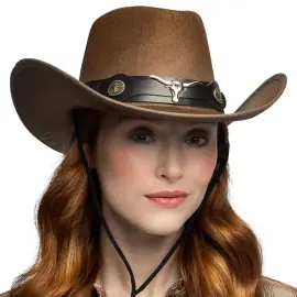 Cowboyhattu H&auml;r&auml;np&auml;&auml; Ruskea