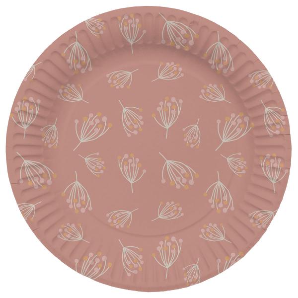 Pahvilautaset Kukkiva Pinkkiruskea 8 kpl