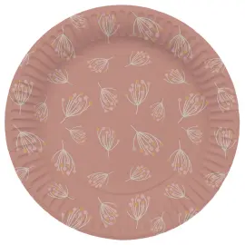 Pahvilautaset Kukkiva Pinkkiruskea 8 kpl