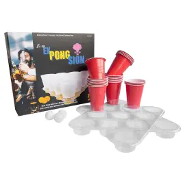 Juomapeli Beer Pong Tarjottimella