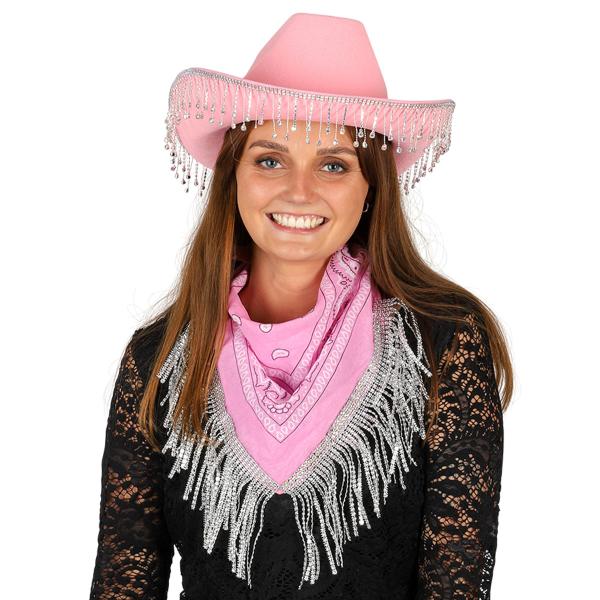 Cowboyhattu Strassit Pinkki