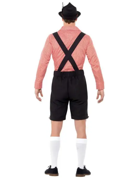 Oktoberfest Lederhosen Asu Punainen ja Musta