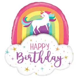 Unicorn Rainbow Birthday Ilmapallo Holografinen