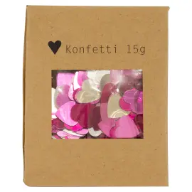 Konfettisydämet Vaaleanpunainen & Hopea