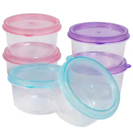 Pienet Pyöreät Muovipurkit 6 kpl