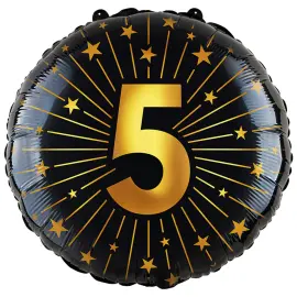 Folioilmapallo Tähdillä ja Numerolla 5