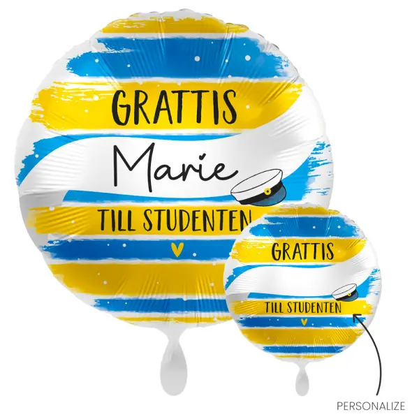 Grattis Till Studenten Ilmapallo Omalla Tekstillä