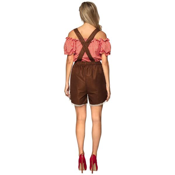 Oktoberfest Lederhosen Ruskea/Punainen/Valkoinen