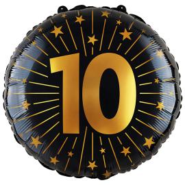 Folioilmapallo Tähdillä ja Numerolla 10
