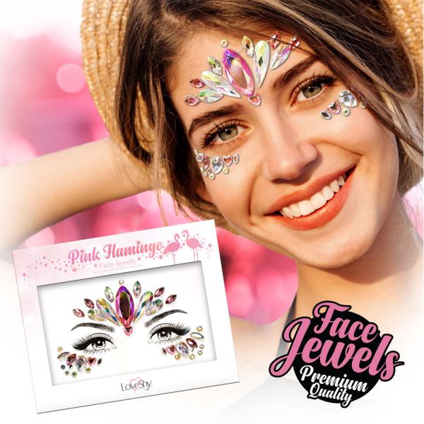Face Jewels Vaaleanpunainen Flamingo