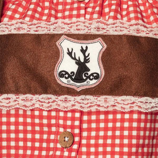 Oktoberfest Lederhosen Ruskea/Punainen/Valkoinen