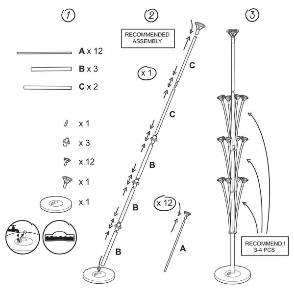 Ilmapalloteline 13 Ilmapallopidikkeellä 160 cm