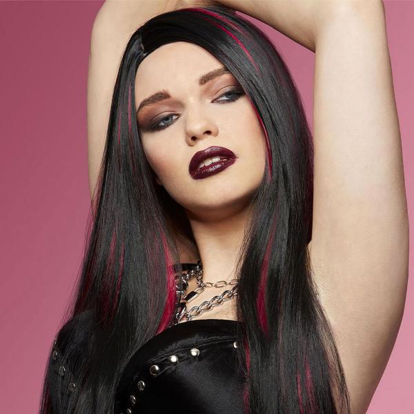 Super Vixen Manic Panic Peruukki Musta & Pinkki