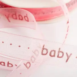 Organzanauha Hempeä Vaaleanpinkki