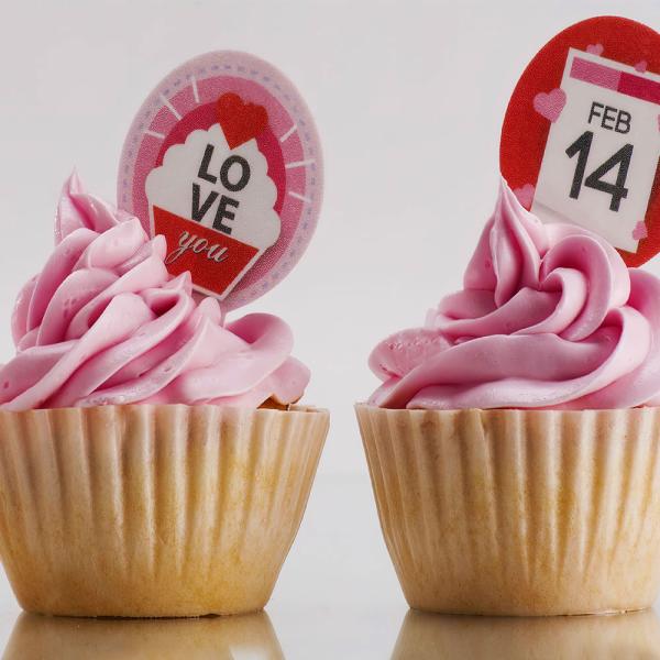 Valentine Syötävä Kuppikakku Koriste