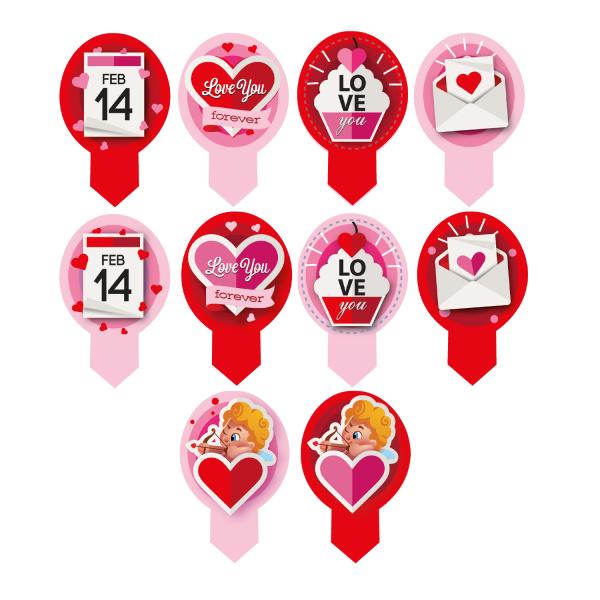 Valentine Syötävä Kuppikakku Koriste