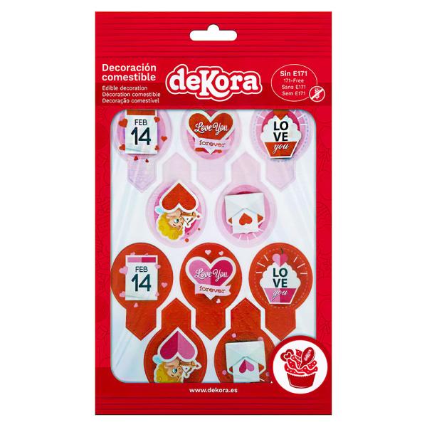 Valentine Syötävä Kuppikakku Koriste