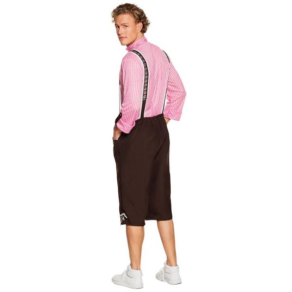 Oktoberfest Lederhosen Ruskea/Pinkki/Valkoinen