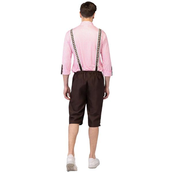 Oktoberfest Lederhosen Ruskea/Pinkki/Valkoinen