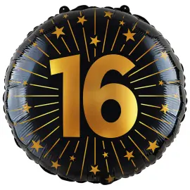 Folioilmapallo Tähdillä ja Numerolla 16