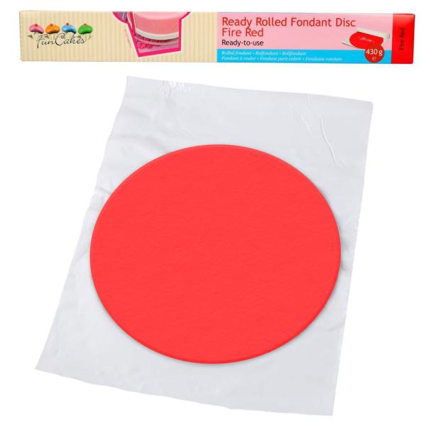 Kakunpäällinen Valmiiksi Kaulittu Sokerimassa Fire Red