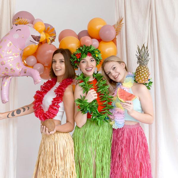Havaijilainen Kukkakaulakoru Tumman-pinkki 120 cm