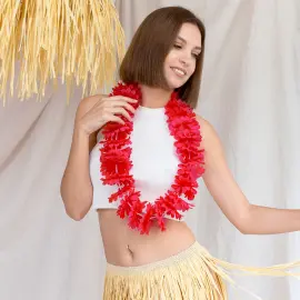 Havaijilainen Kukkakaulakoru Tumman-pinkki 120 cm