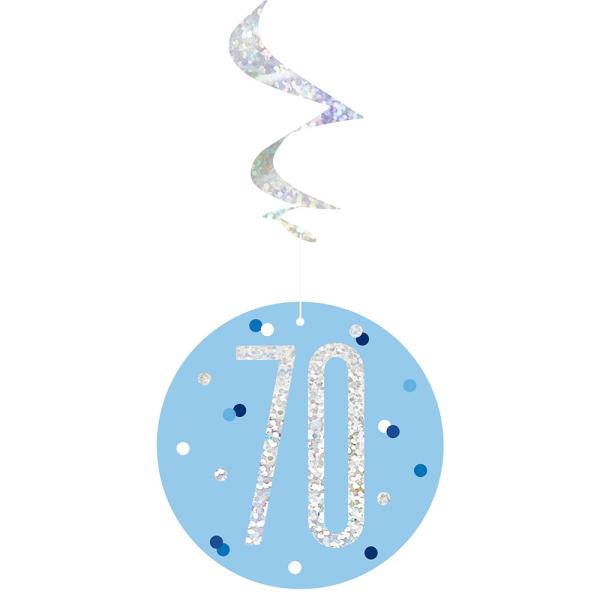 70 vuotta Riippuvat Swirls Siniset & Hopeat