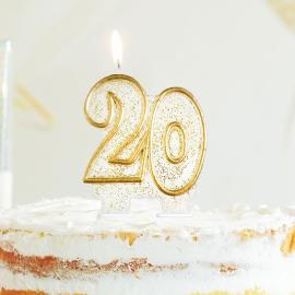Kakkukynttilä 20 vuotta Glitter