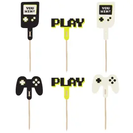 Cake Toppers Gamer 6 kpl