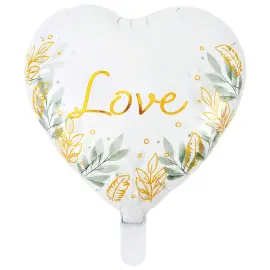 Valkoinen Folioilmapallo Syd&auml;n Love 46 cm