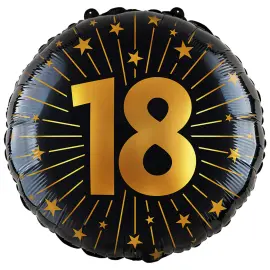 Folioilmapallo Tähdillä ja Numerolla 18