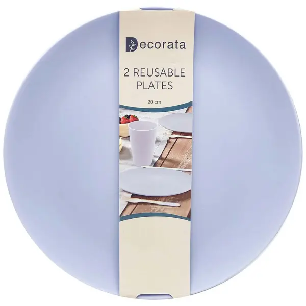 Uudelleenkäytettävät Syvät Lautaset Lilac Decorata
