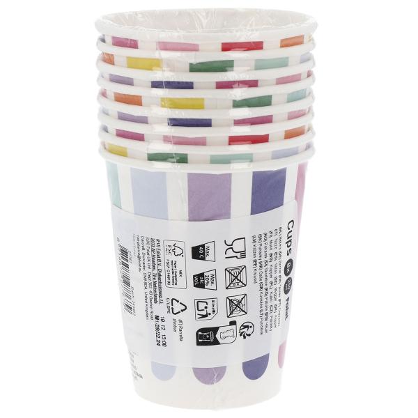 Pahvimukit Stripetastic 8 kpl