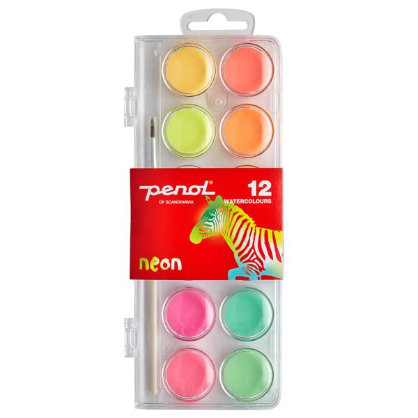 Penol Neon Akvarellimaali 12 kpl