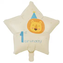 1st Birthday Folioilmapallo T&auml;hti Leijona 46 cm