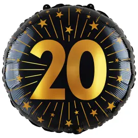 Folioilmapallo Tähdillä ja Numerolla 20