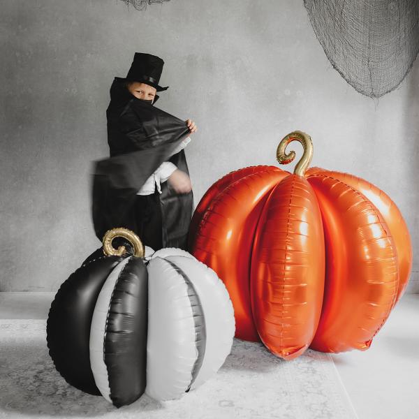 Seisova Folioilmapallo Raidallinen Kurpitsa Mustavalkoinen