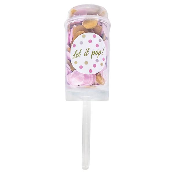 Konfetti Push Pop Valkoinen-Pinkki-Beige