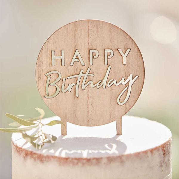 Pyöreä Kakkukoriste Happy Birthday